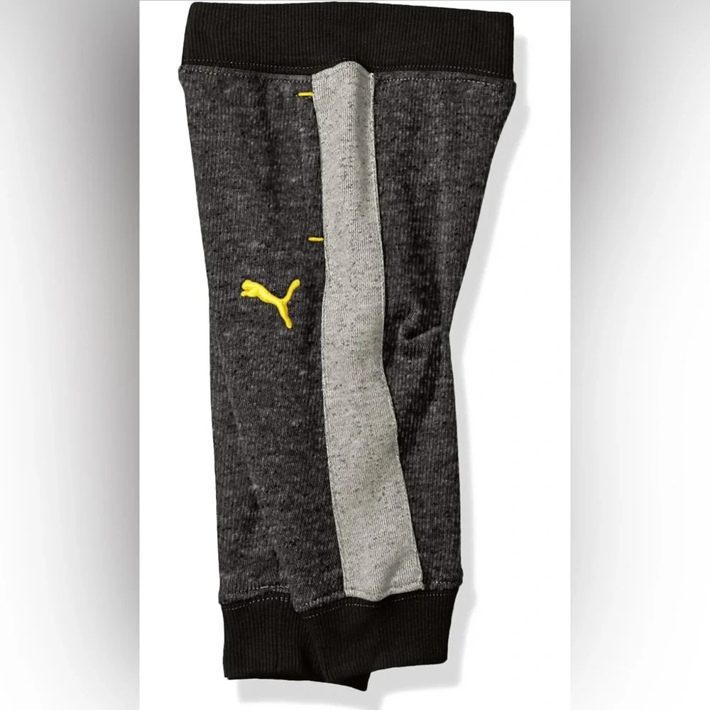 2/$10 Puma 3-6m Black and Gray Tracksuit with Yellow Accents EUC - Picture 2 of 3